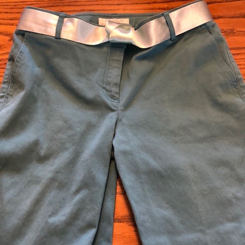 Ann Taylor 6 petite shale blue/teal slacks